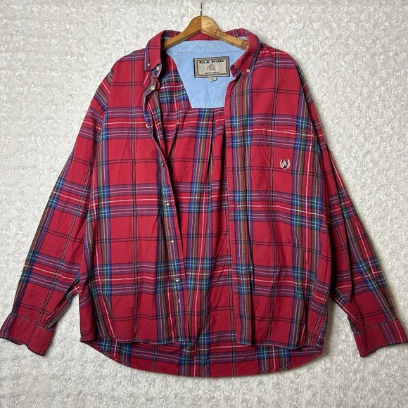 Bit & Bridle‎ Outfitters Plaid Men's Button Down Size XL - Picture 3 of 5
